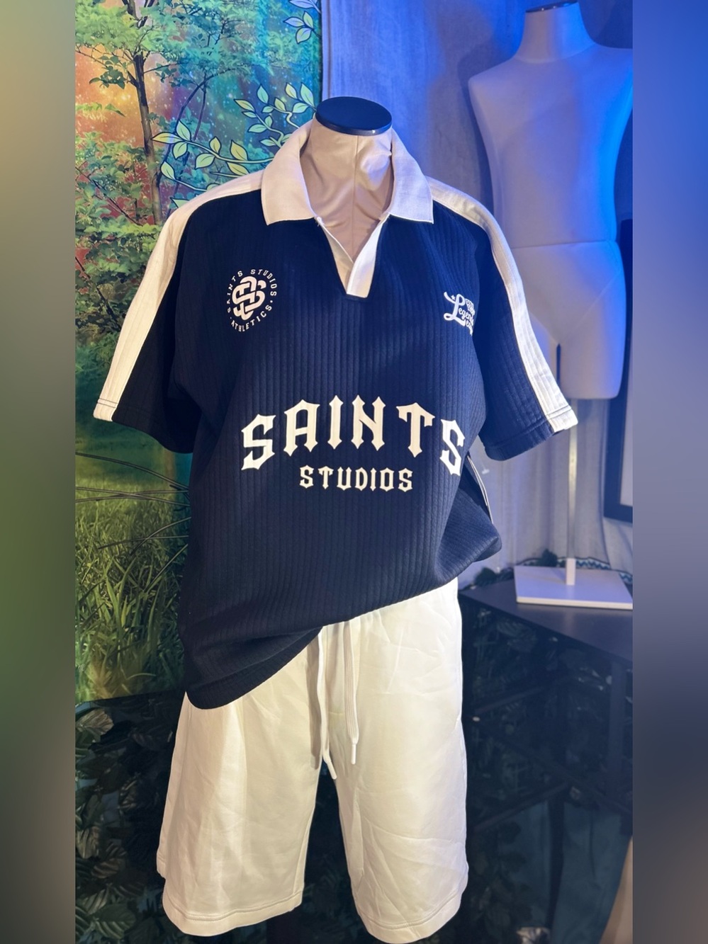 Saints Studio New Black & White Polo Shirt with Tags | Size: Small